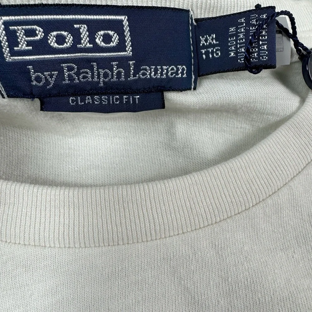 Polo Ralph Lauren White Pocket Mens S/S Cotton T Shirt SIze 2XL XXL NWT